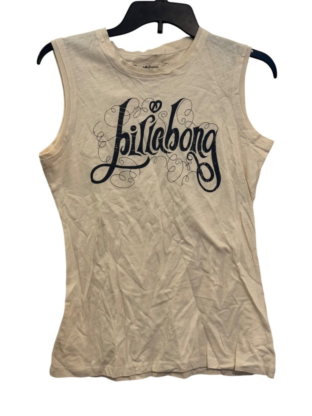 Billabong Womens Sleeveless Graphic Tank Top Beige Medium vintage Y2K